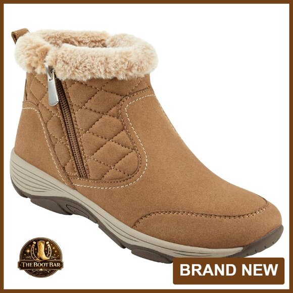 Women's Ankle Boots with Arch Support Faux Fur Trim Zipper Closure